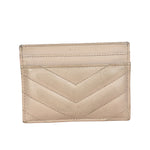 YSL Pale Pink Leather Cassandre Matelasse Card Holder