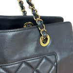 Chanel Vintage Black Quilted Mademoiselle Leather Shoulder Bag