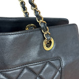Chanel Vintage Black Quilted Mademoiselle Leather Shoulder Bag