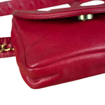 Chanel Vintage Red CC Leather Chain Belt Bag 90s