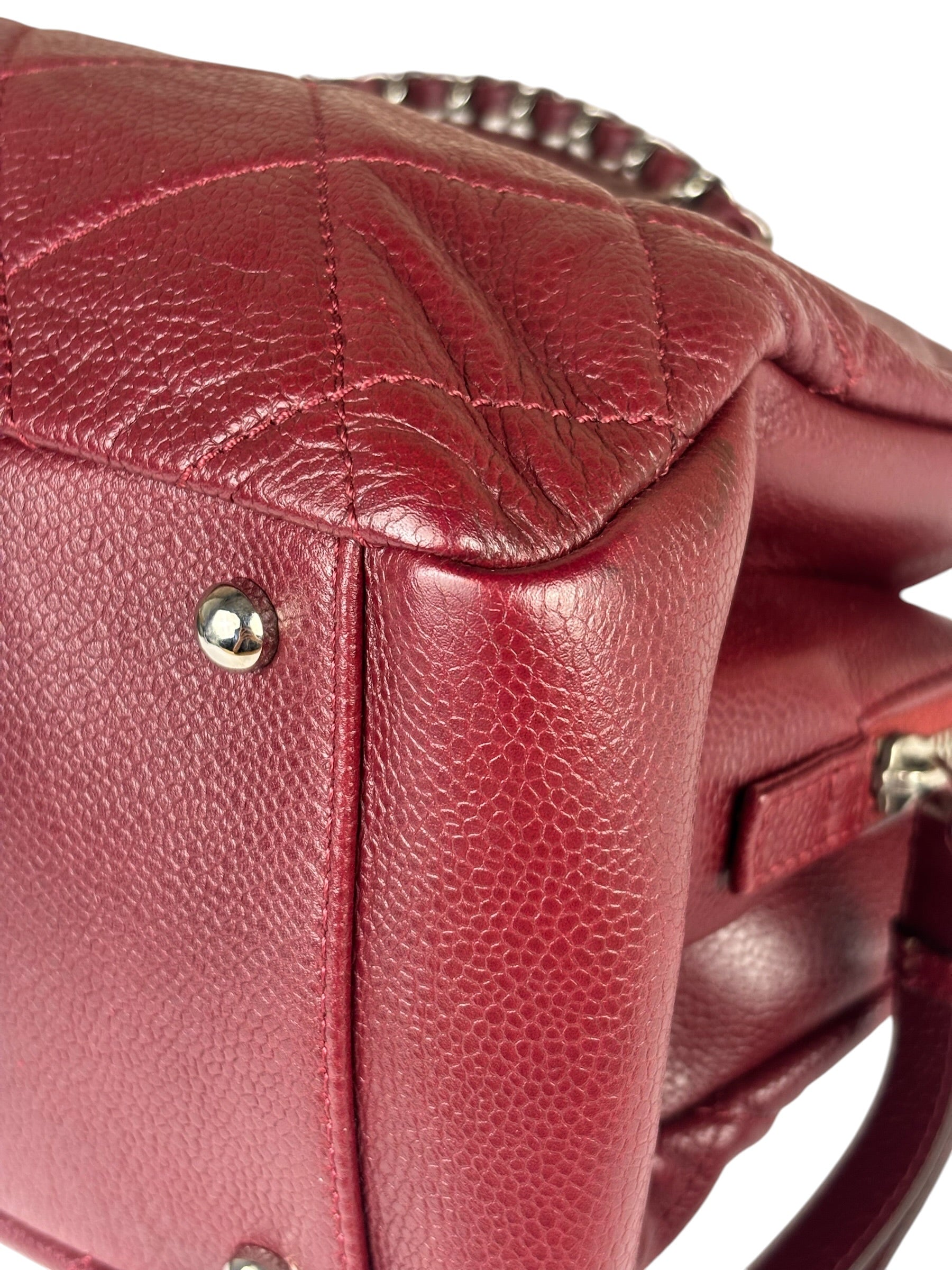 Chanel Burgundy Caviar Quilted Leather Tote 2010