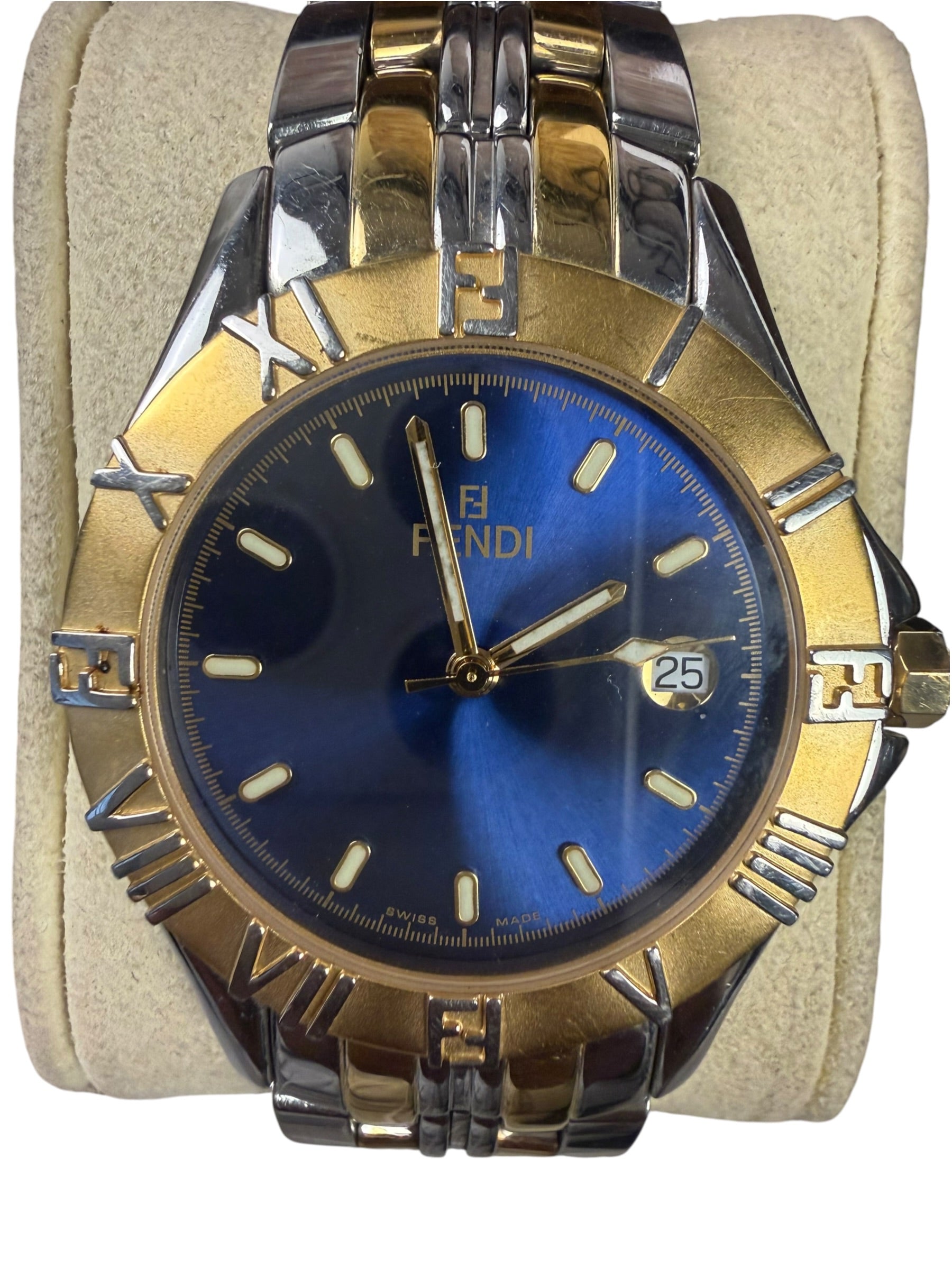 Fendi 2 Tone Orologi Blue Dial Watch