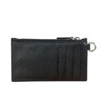 Balenciaga Black Leather Perforated Cash/Card Case Keychain