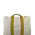 Hermes Beige Ècru Cotton Stripped Toile Fourre-Tout Briefcase