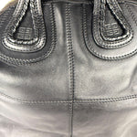 Givenchy Vintage Black Leather Nightinagale Braided Handles Hobo Bag