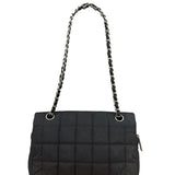 Chanel Black Nylon Chocolate Bar Chain Flap Bag 2002