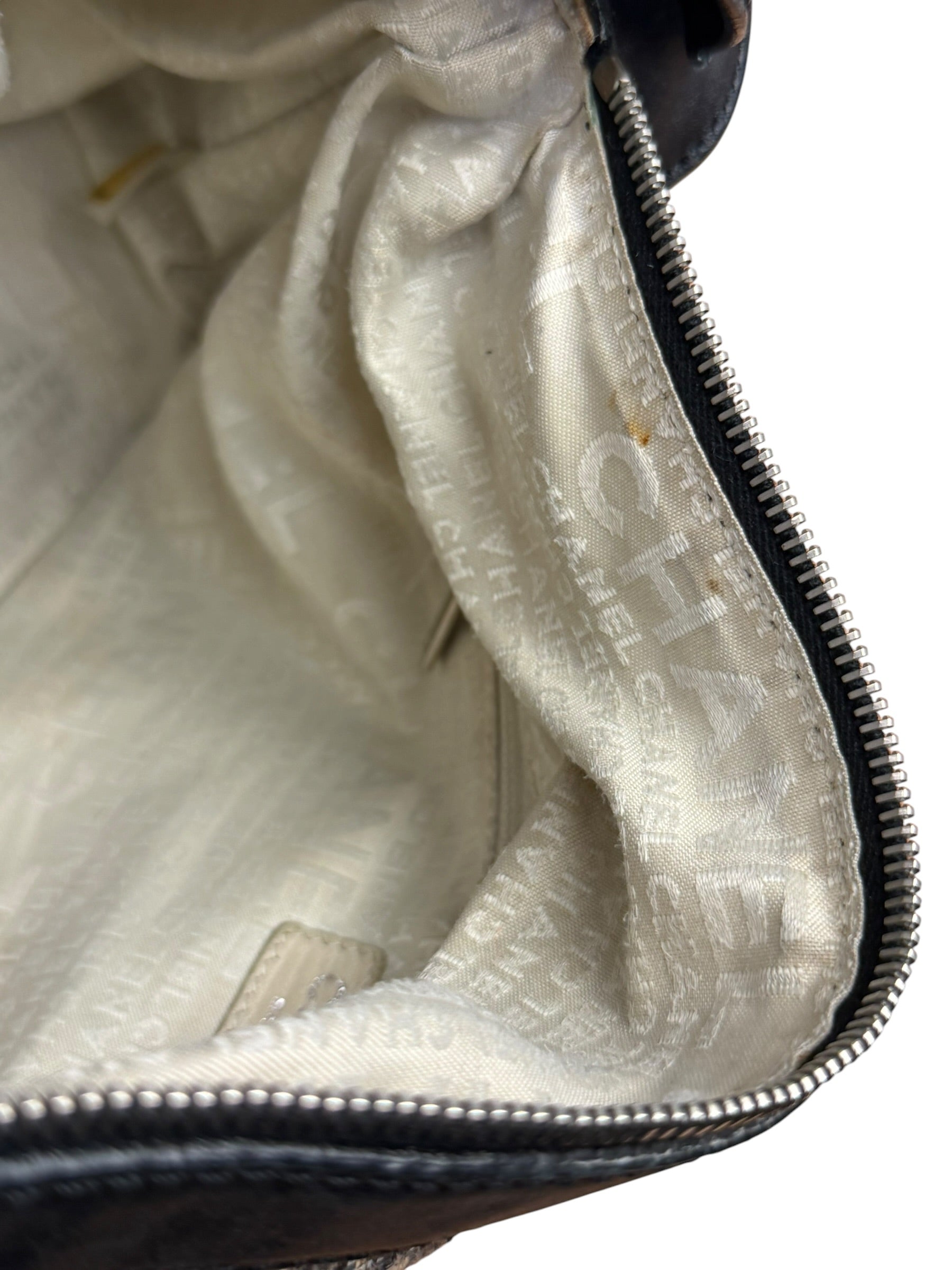 Chanel Black/Beige Tweed Clover Hobo Shoulder Bag '05-'06