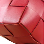 Bottega Veneta Red Leather Cassestte Maxi Intrecciato Bucket Bag