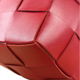 Bottega Veneta Red Leather Cassestte Maxi Intrecciato Bucket Bag