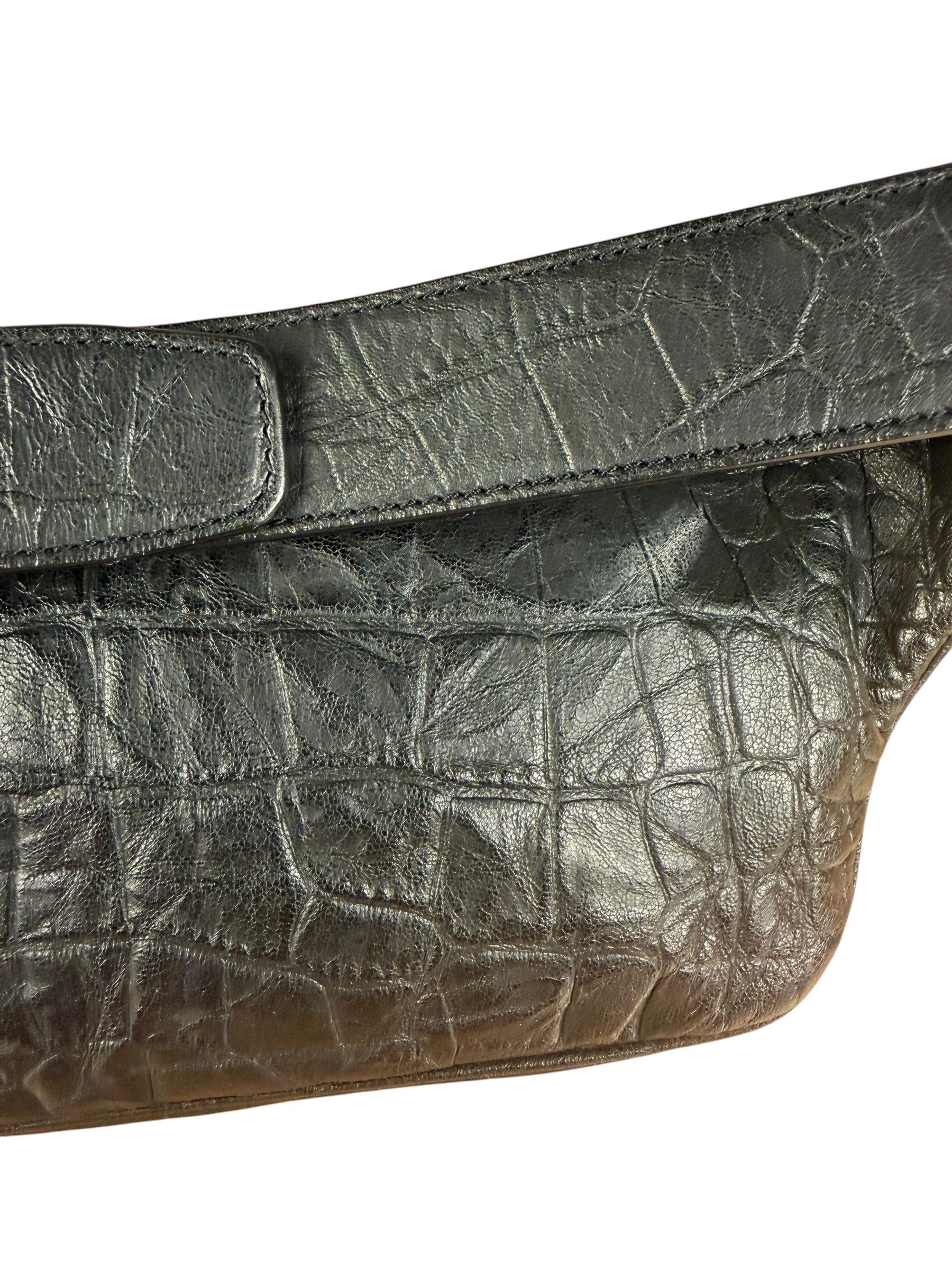 Saint Laurent Crocodile Embossed Marsupio Belt Bag