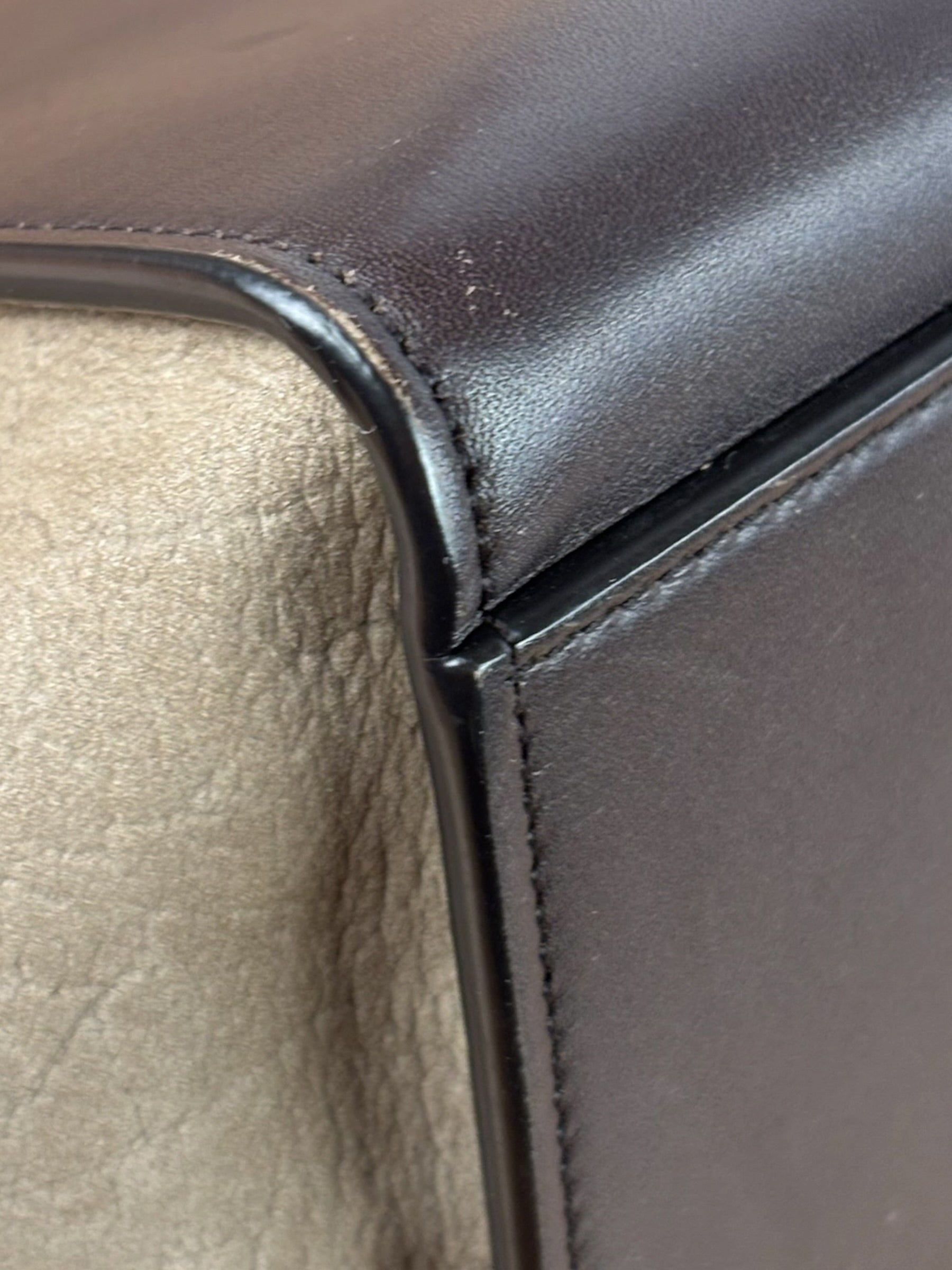 Celine Colorblock Leather/Suede Two-Way Bag