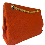 Chanel Vintage Red Quilted Tweed Shoulder Bag 1994