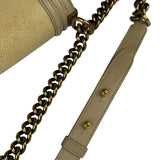 Chanel Beige Leather Boy Stingray Flap Bag 2013