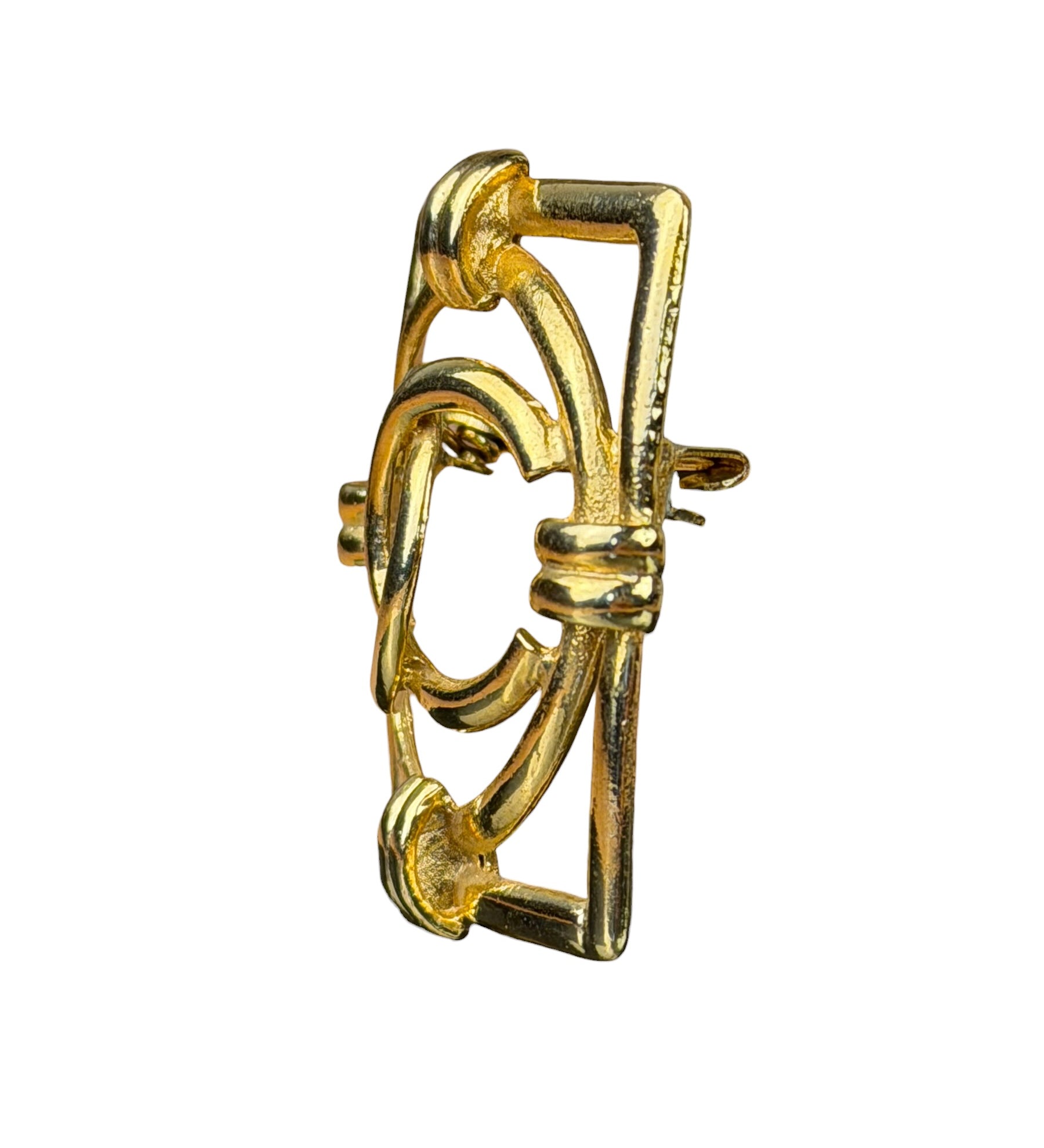 Chanel Vintage Gold-Plated Square CC Logo Brooch