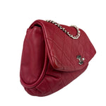 Chanel Red Quilted Leather CC Curvy Flap Bag 2015