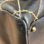 Chanel Vintage Black Leather Wild Stitch Bowler Shoulder Bag 2001