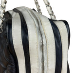 Chanel Navy Quilted Leather Lido Chain Shoulder Tote 2009