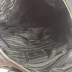 Prada Shiny Black Cervo Pleated Shoulder Bag