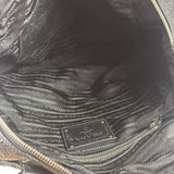 Prada Shiny Black Cervo Pleated Shoulder Bag