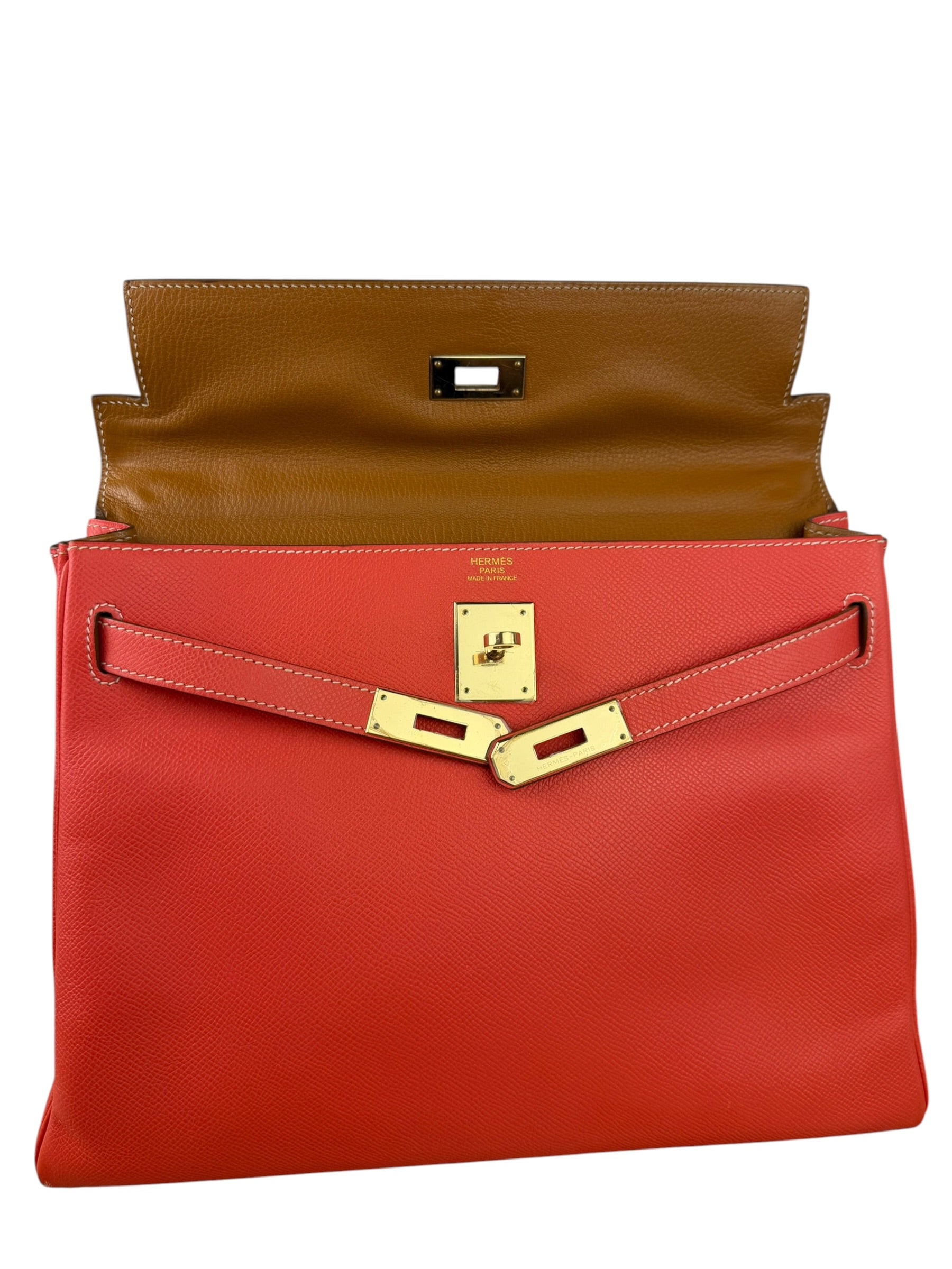 Hermes Coral-Red Epson Casaque Togo Kelly 32