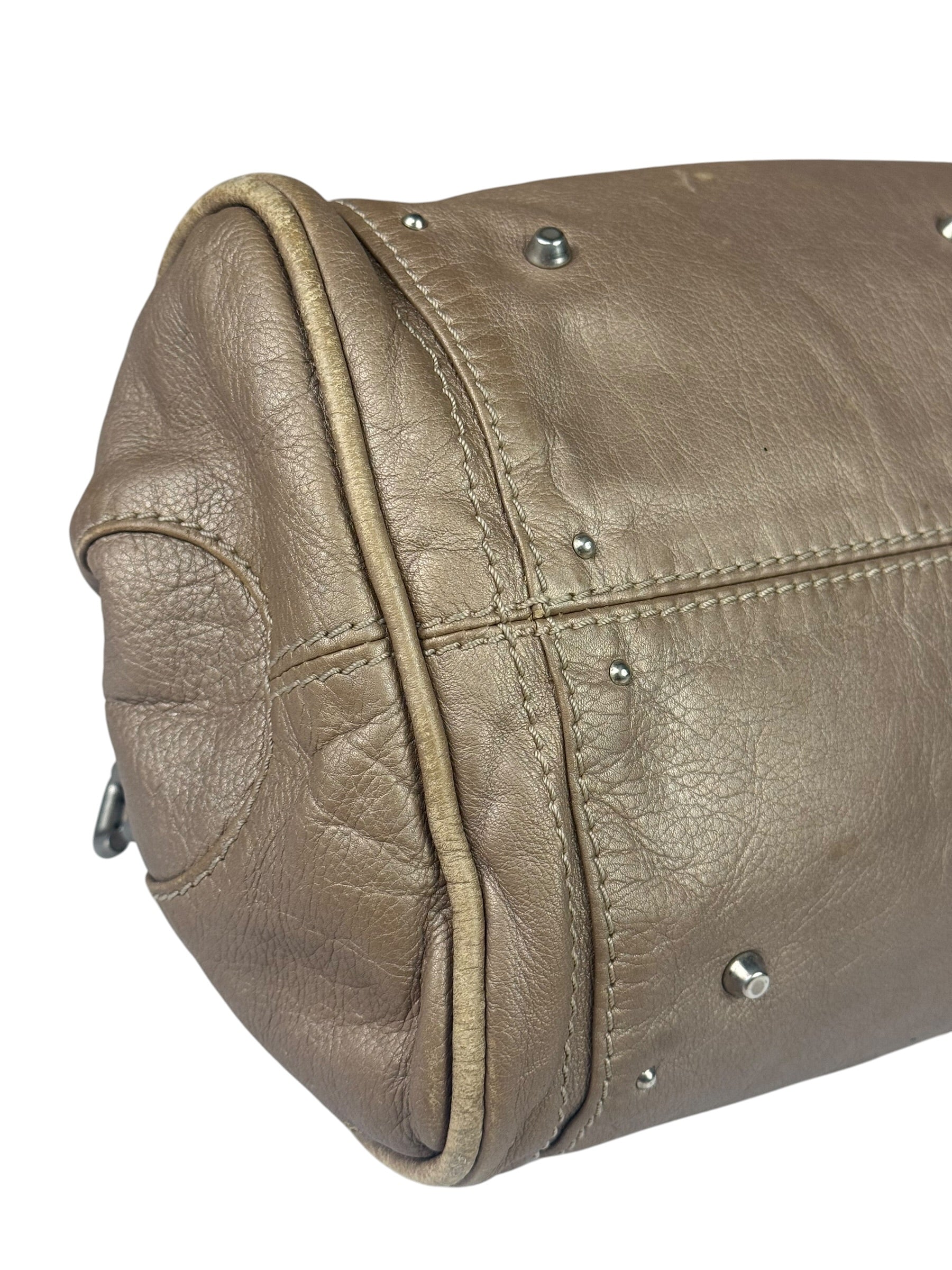 Chloe Bronze Leather Paddington Shoulder Bag