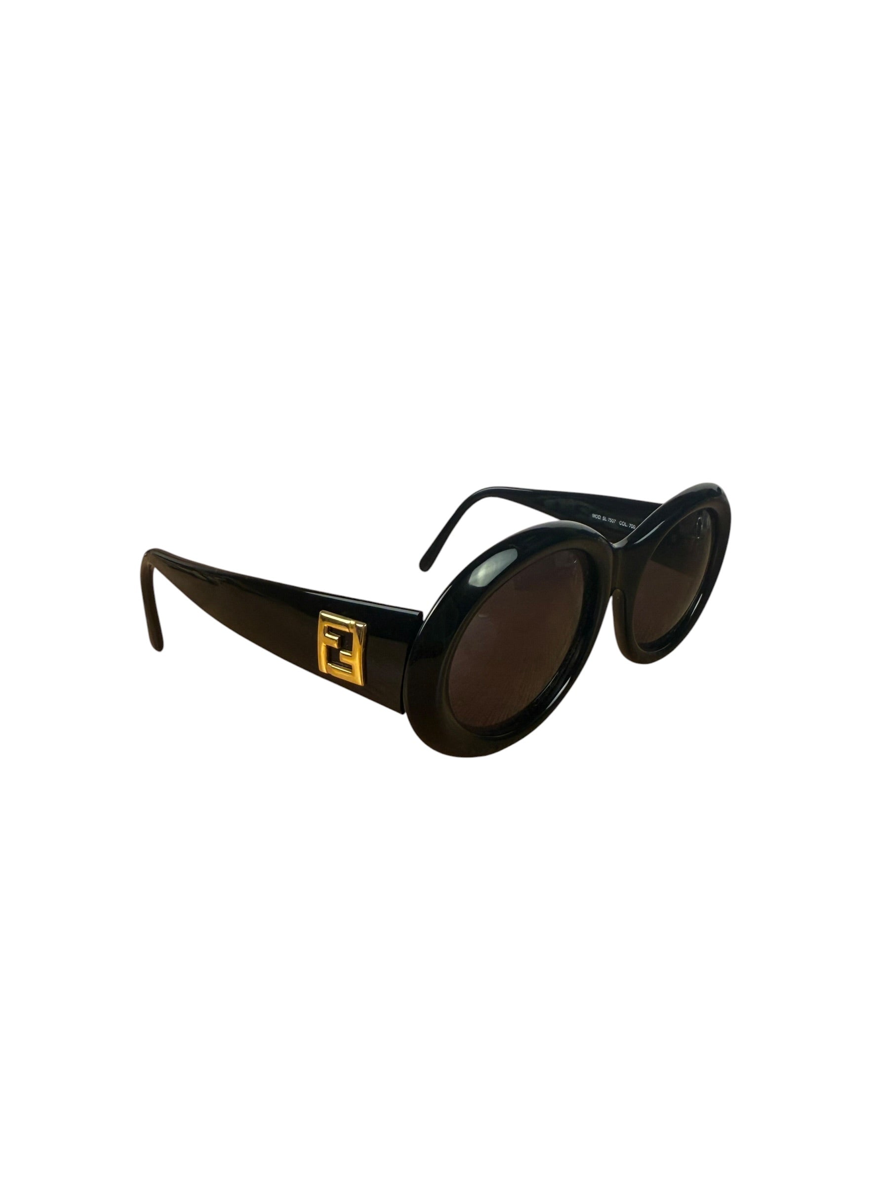 Fendi Black Oval Sunglasses