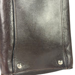 Prada Dark Brown Calf Leather Glace Twin-Pocket Tote