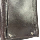 Prada Dark Brown Calf Leather Glace Twin-Pocket Tote