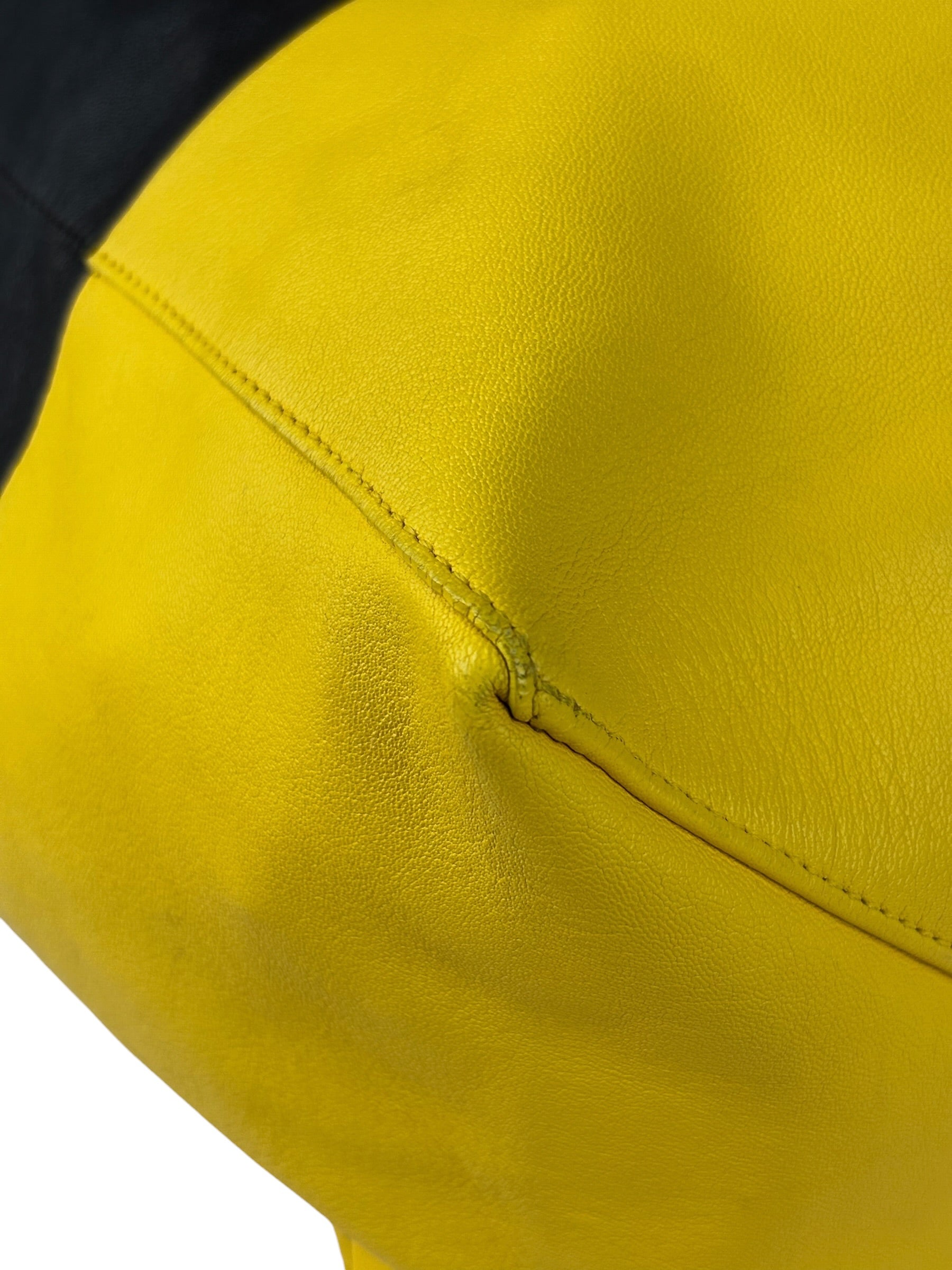 Celine Yellow/Black Leather Horizontal Cabas Tote