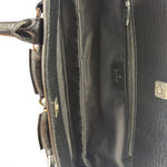 Gucci Black Leather Trim GG Horsebit Chain Shoulder Bag