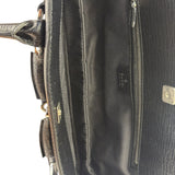Gucci Black Leather Trim GG Horsebit Chain Shoulder Bag