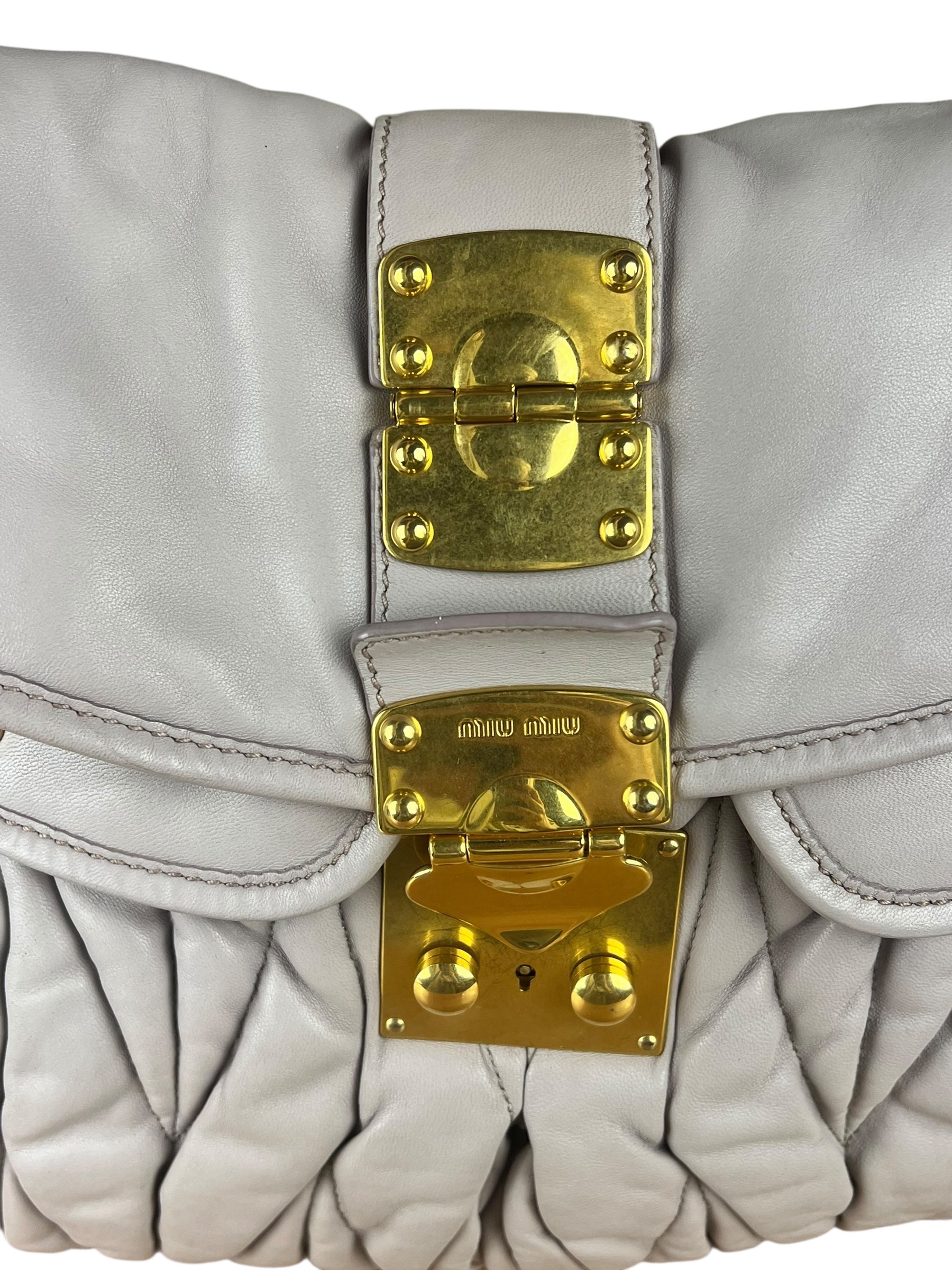 Miu Miu Lilac Nappa Leather Shoulder Bag