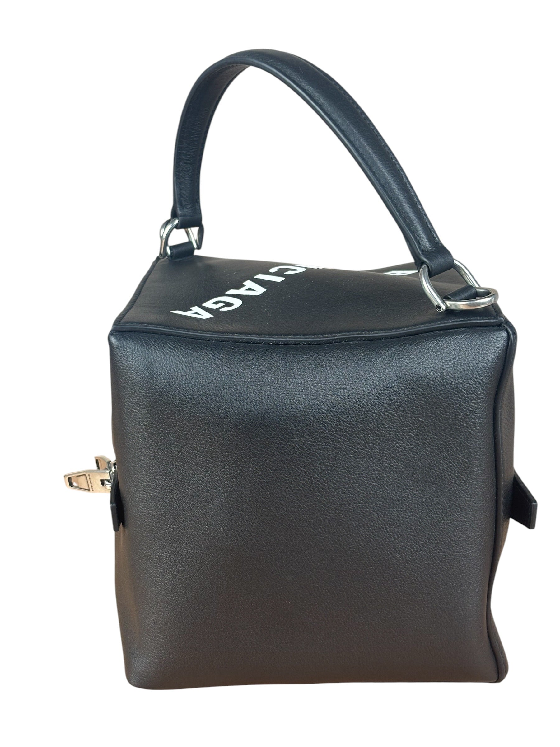 Balenciaga Black Leather Cube Bag 4x4