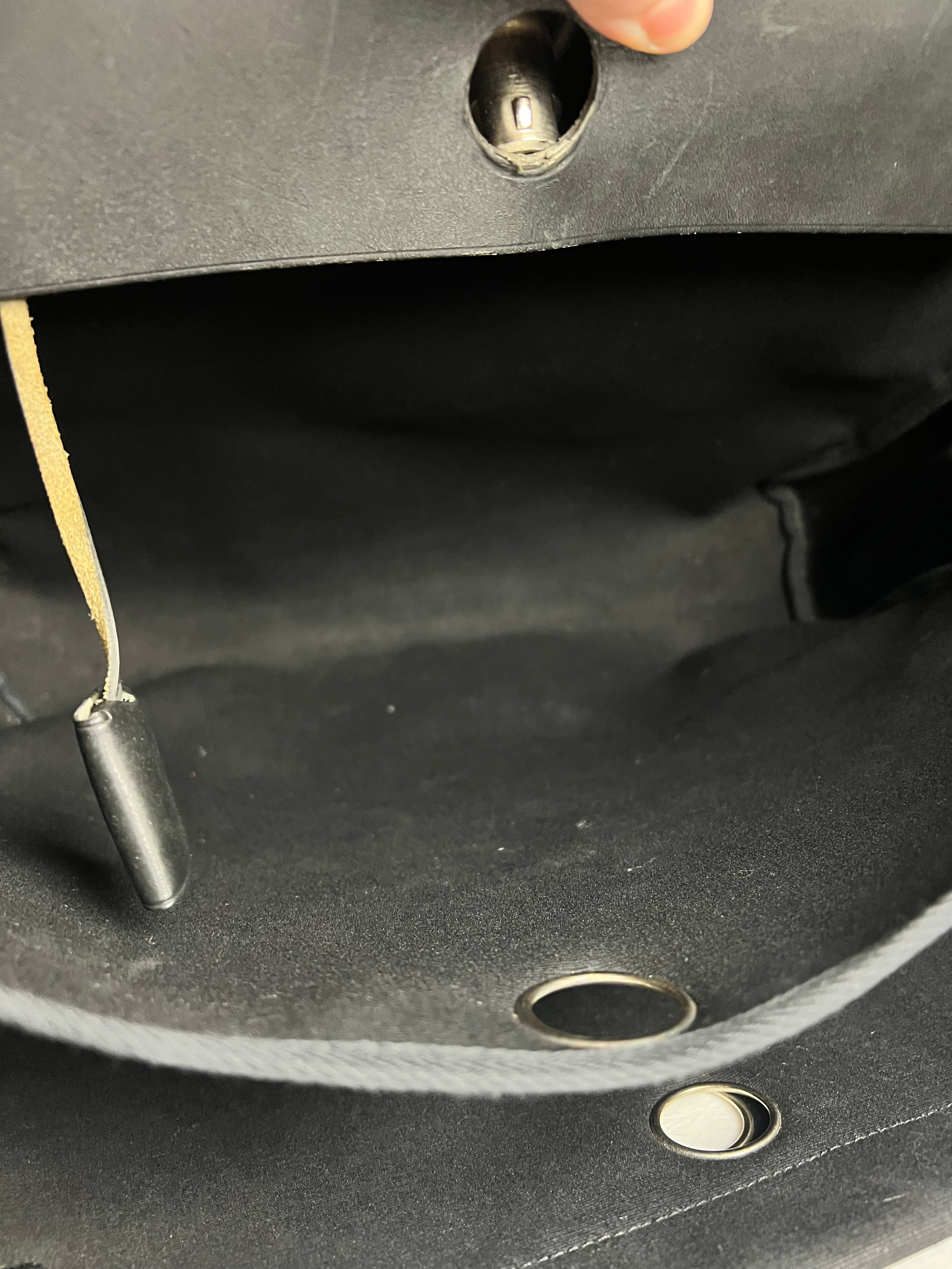 Hermes Black Toile Herbag 39 Handbag