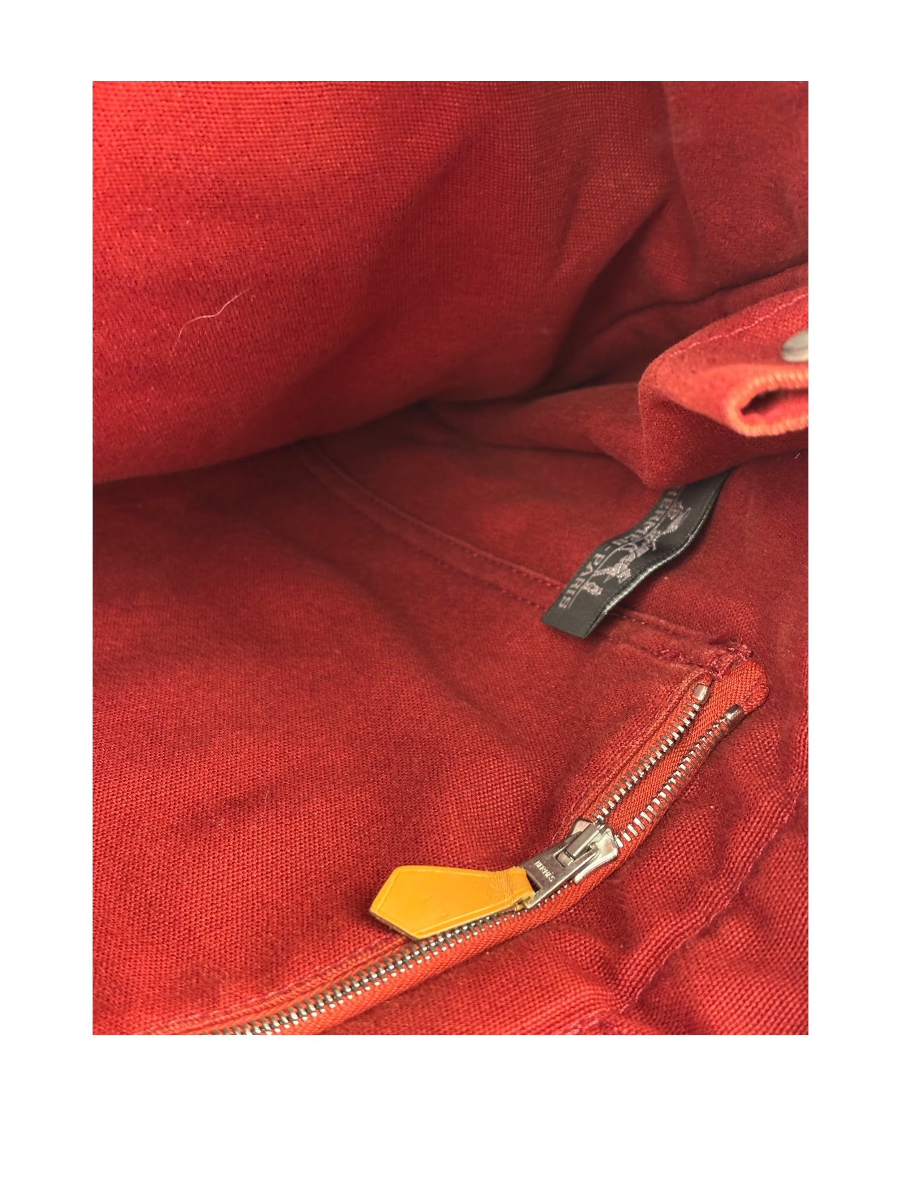 Hermes Vintage Red Denim Fourre-Tout Tote