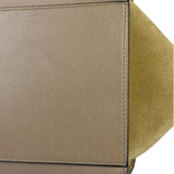 Celine Tri-Color Beige Leather/Suede Trapeze Medium Two-Way Bag
