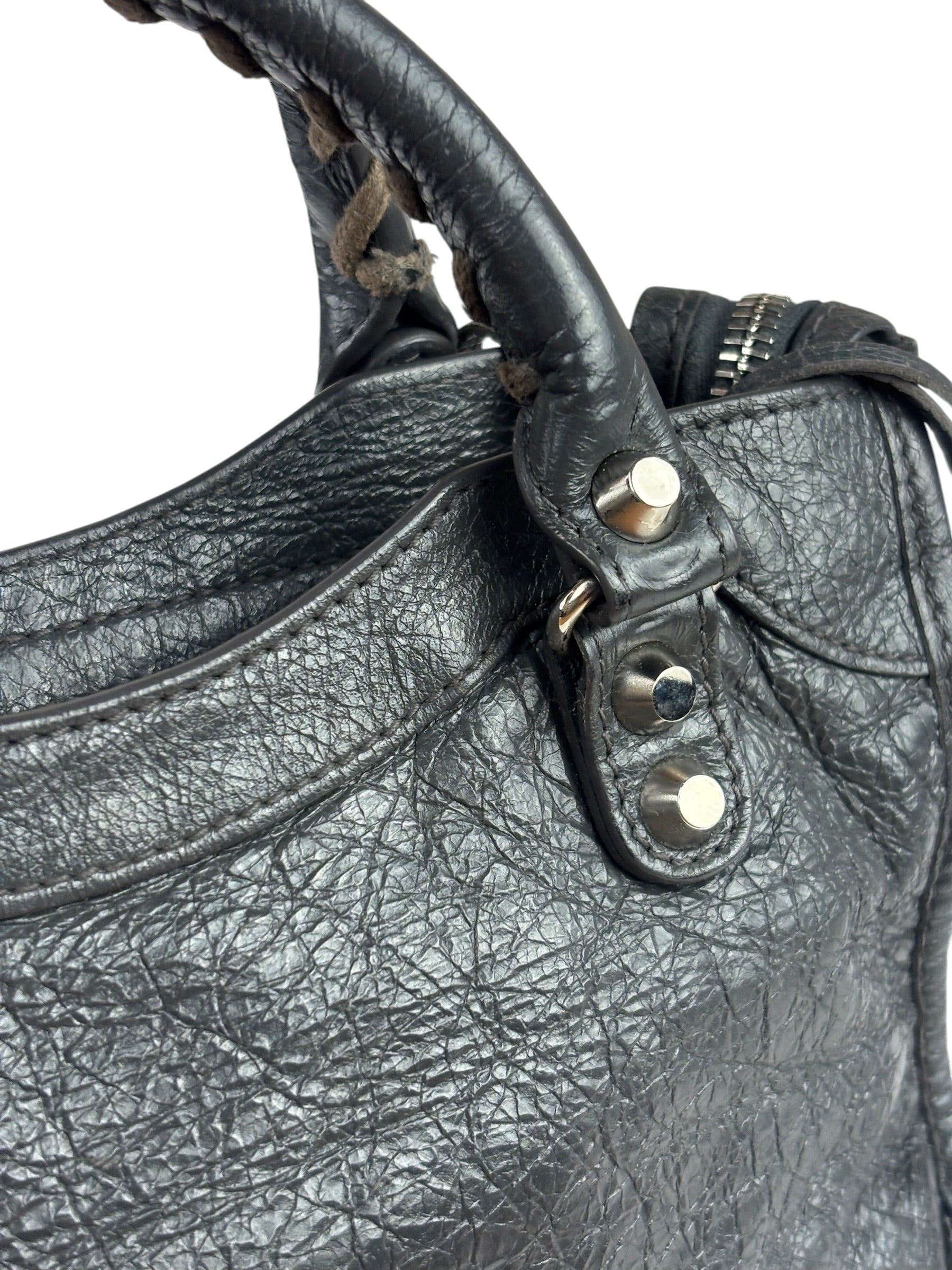 Balenciaga Grey Calfskin Mini Le City Bag
