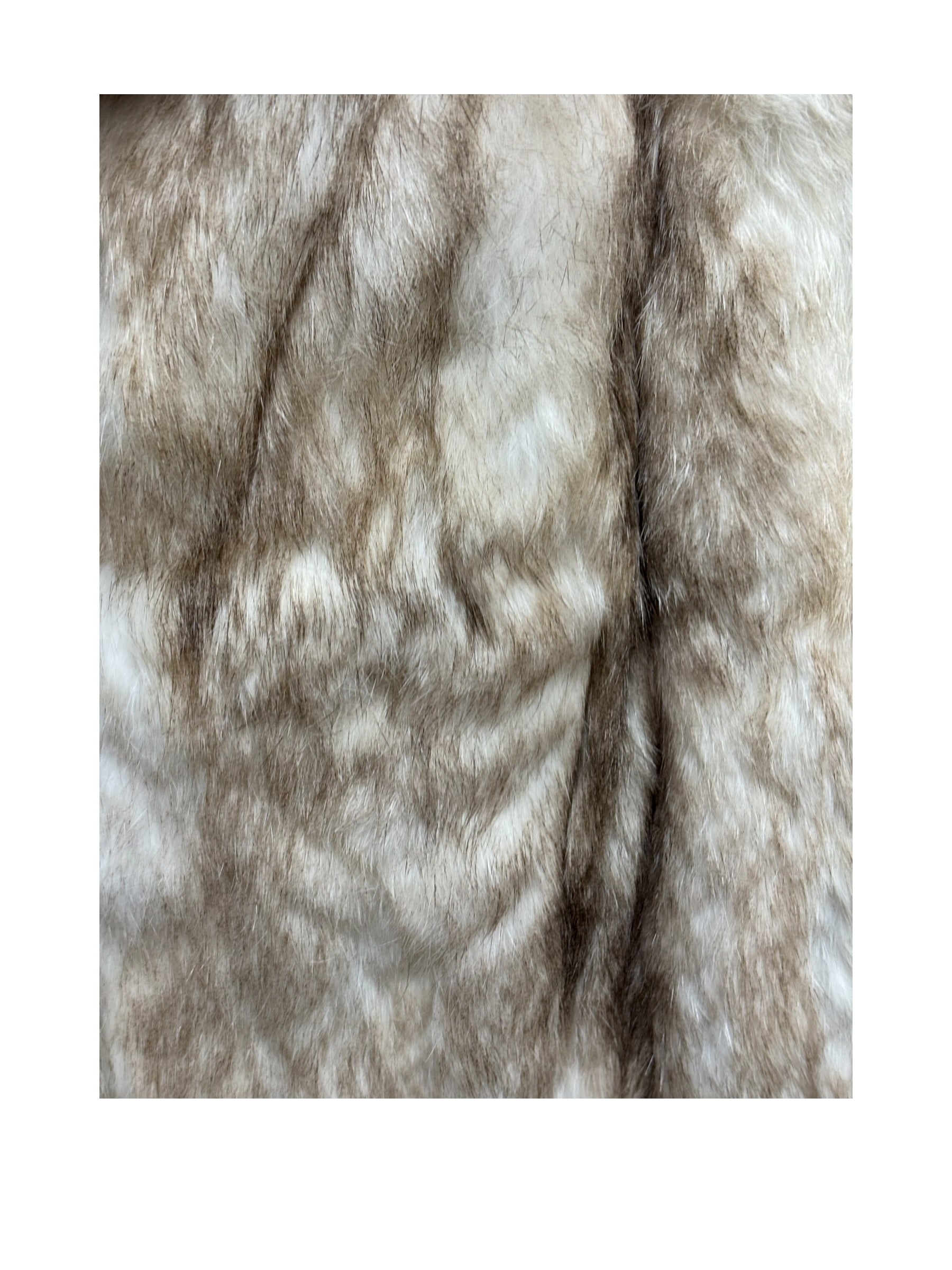 Imagnin Vintage Beige/Cream Rabbit Fur Coat