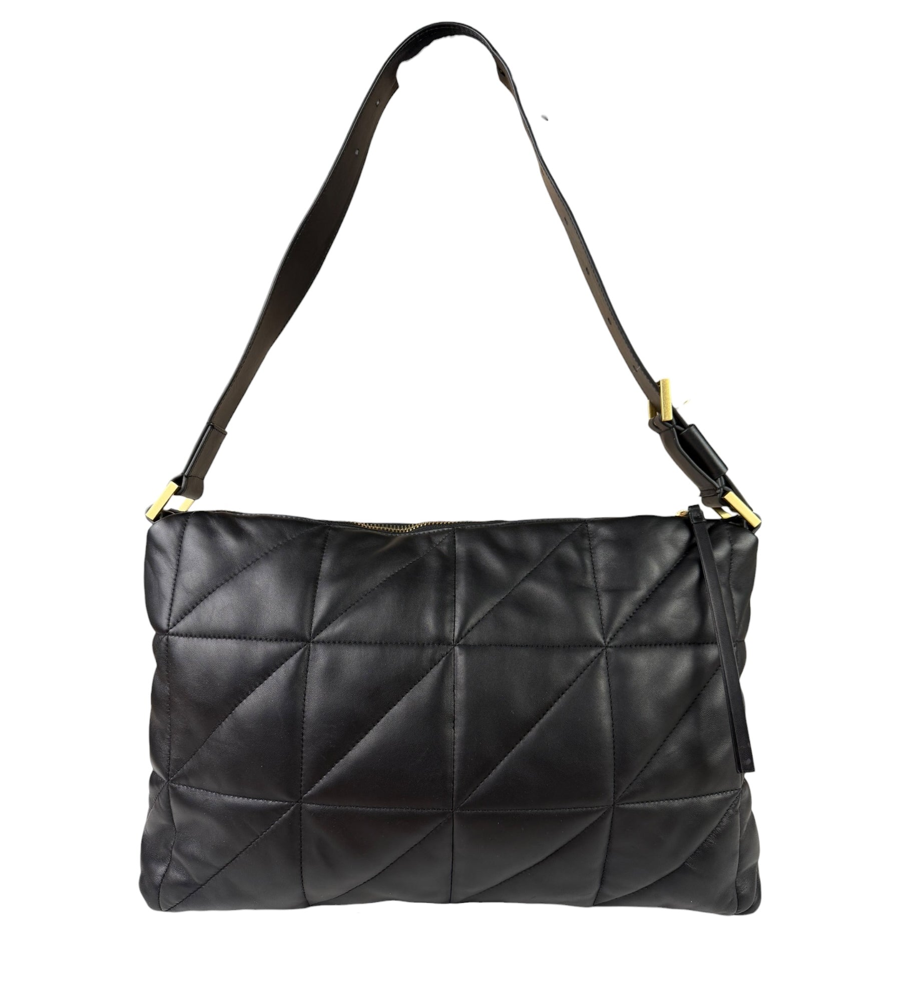 AllSaints Black Quilted Leather Edbury Shoulder Bag
