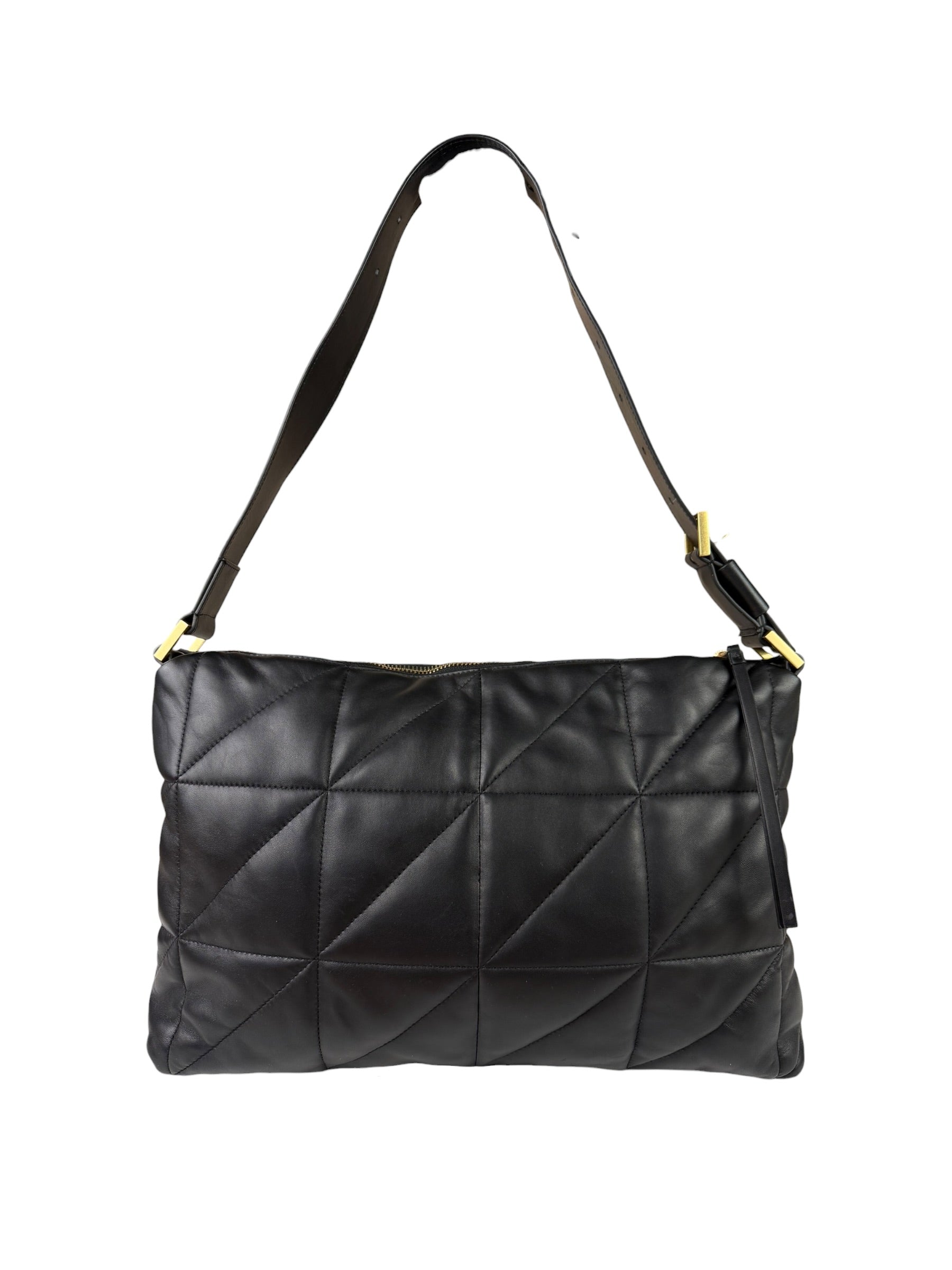 AllSaints Black Quilted Leather Edbury Shoulder Bag