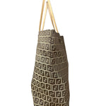 Fendi Vintage FF Canvas Print Zip Shoulder Tote