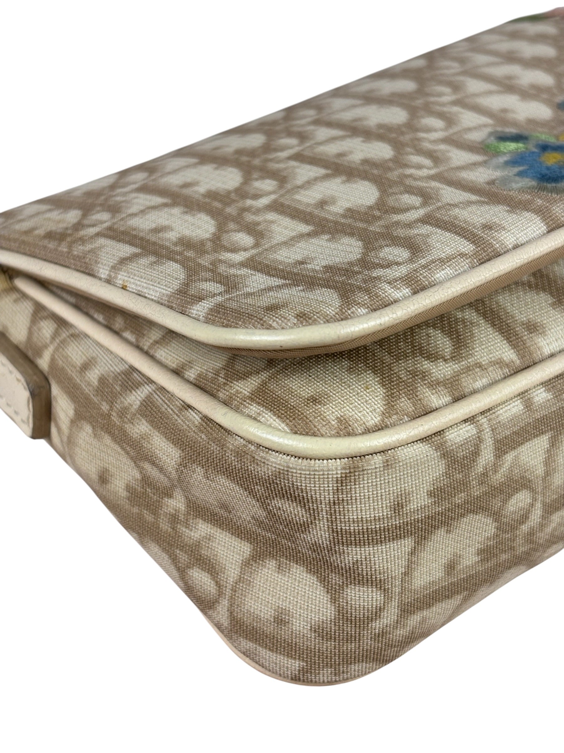 Christian Dior Trotter Flower Embroidered Flap Crossbody