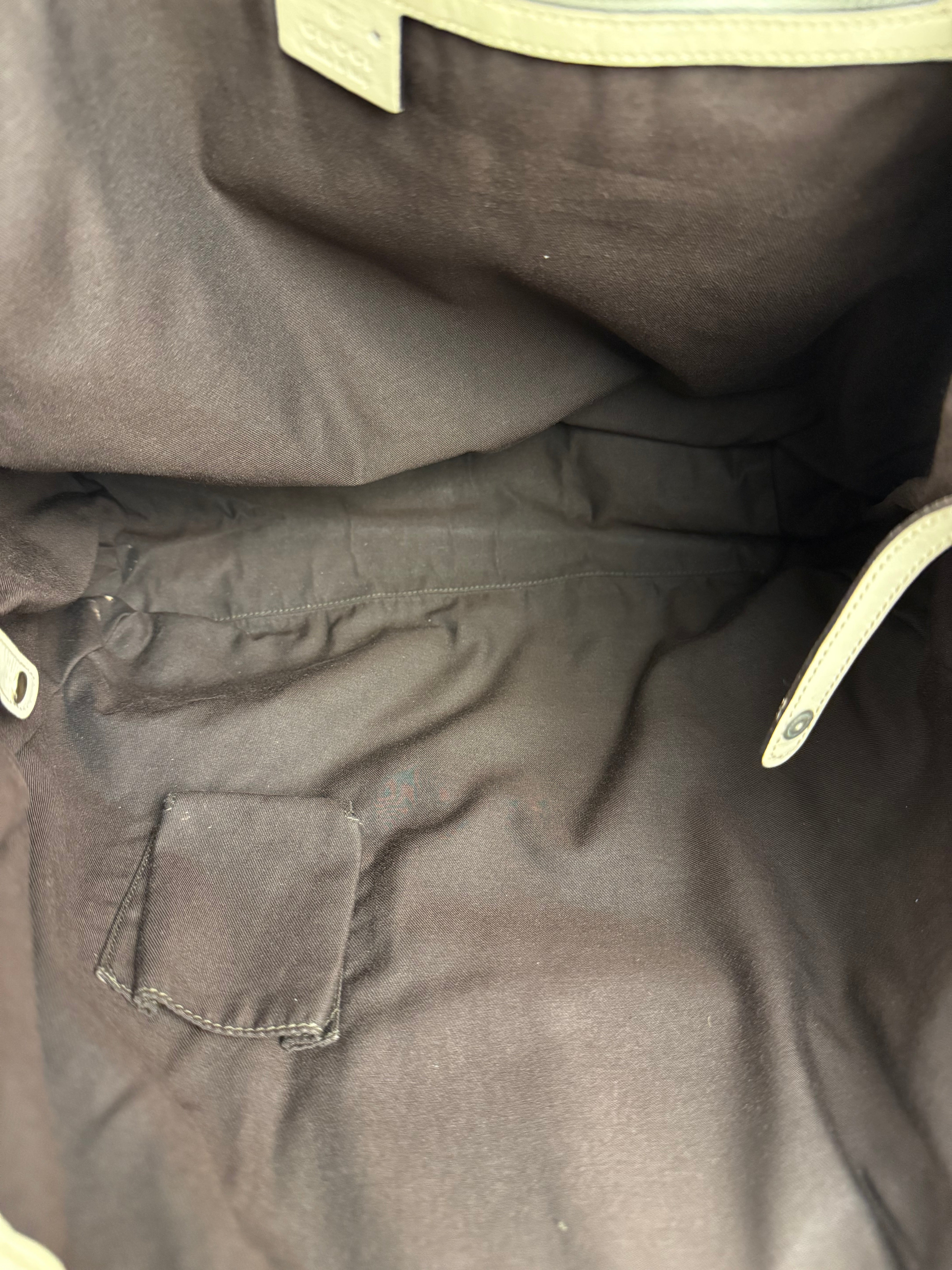 Gucci Britt Leather Tote Beige