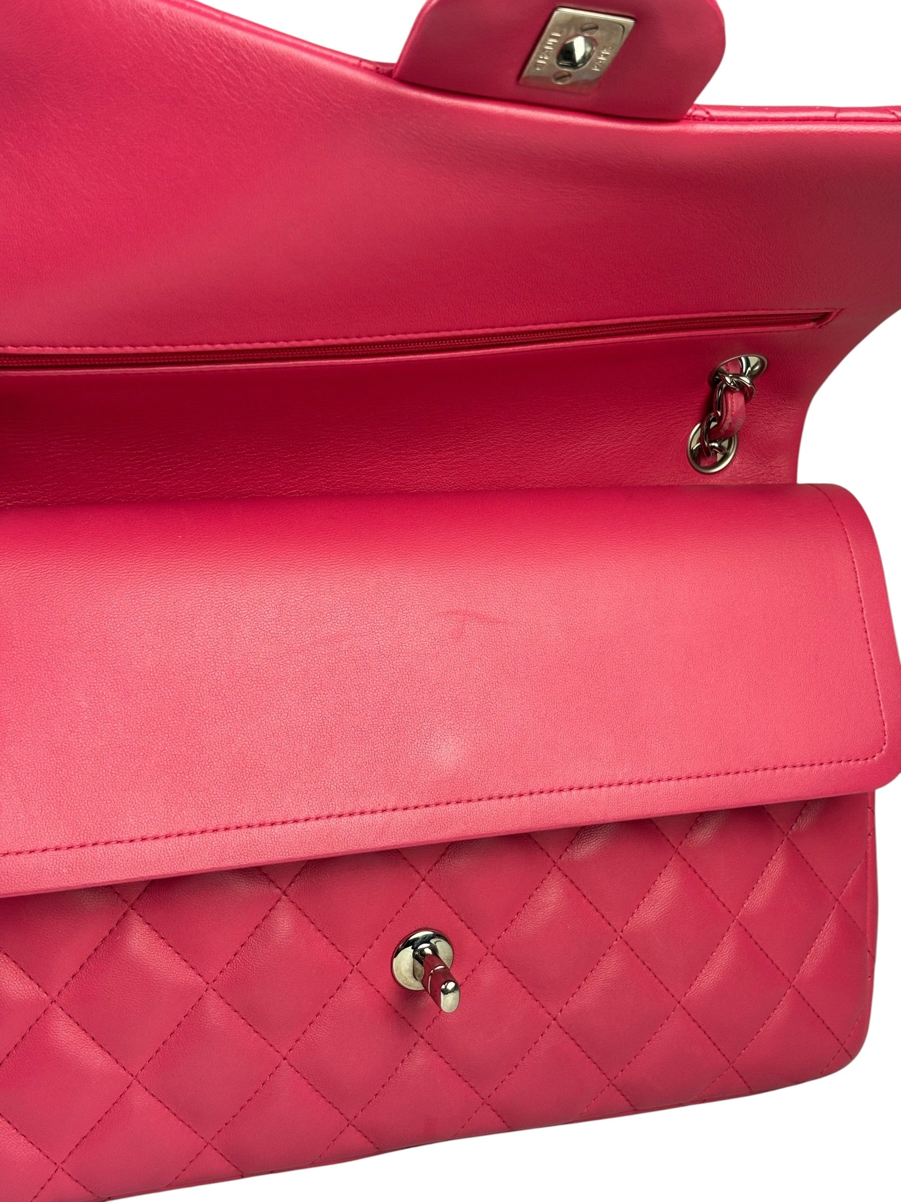 Chanel Pink Quilted Lambskin Jumbo Double Flap Bag 2014