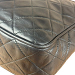 Chanel Vintage Black Quilted Leather Camera Crossbody Bag 1992
