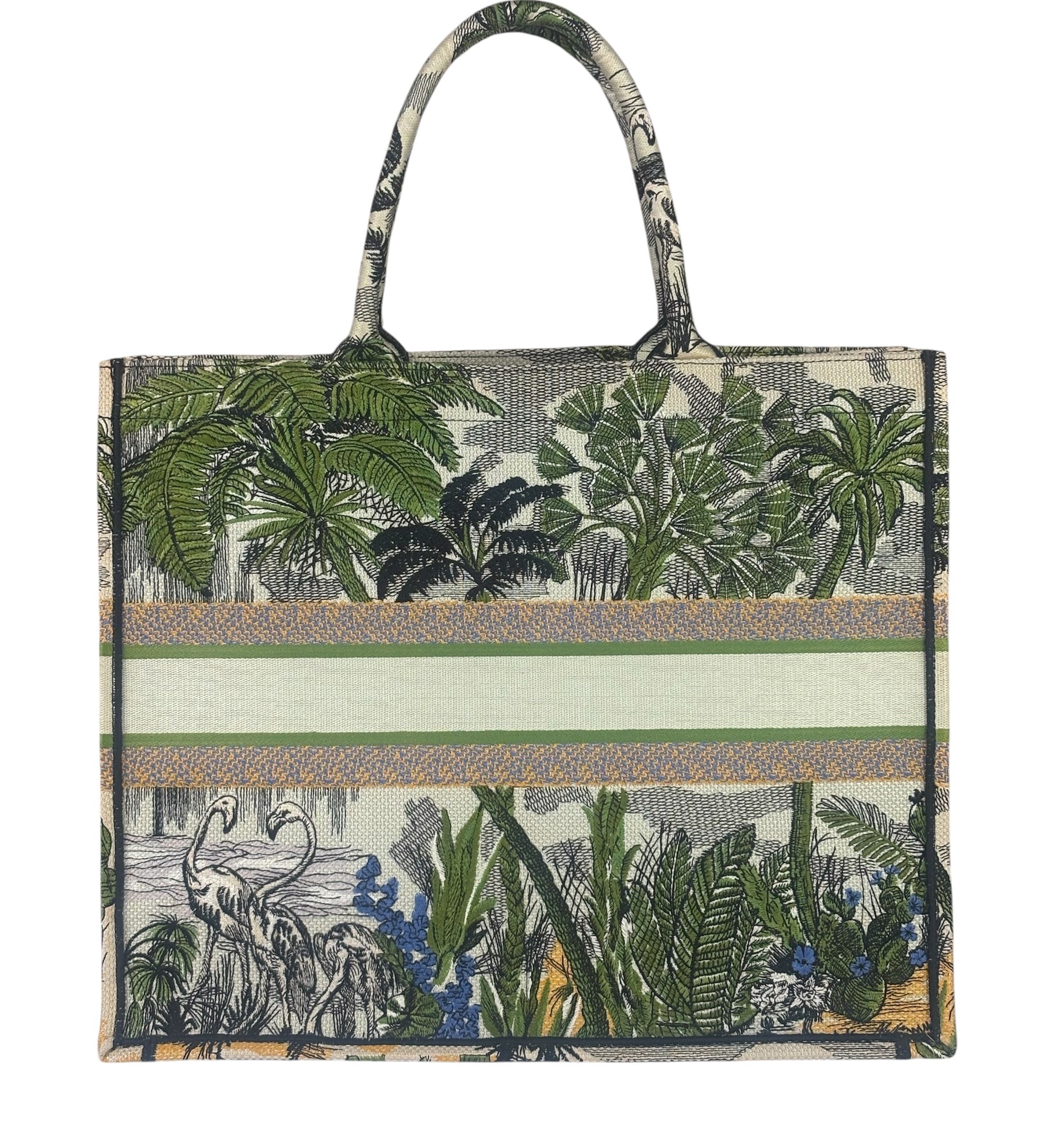 Christian Dior Large Toile De Jour Tropicalia Book Tote