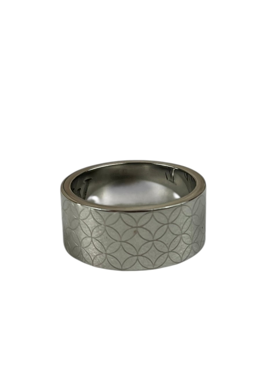 Louis Vuitton Silver Logo Cut-Out Ring