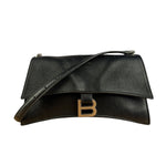 Balenciaga Crush Sling Shoulder Bag Black Leather