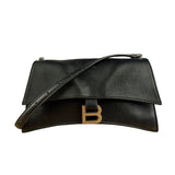 Balenciaga Crush Sling Shoulder Bag Black Leather