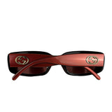 Gucci Maroon Rectangle Frame Sunglasses